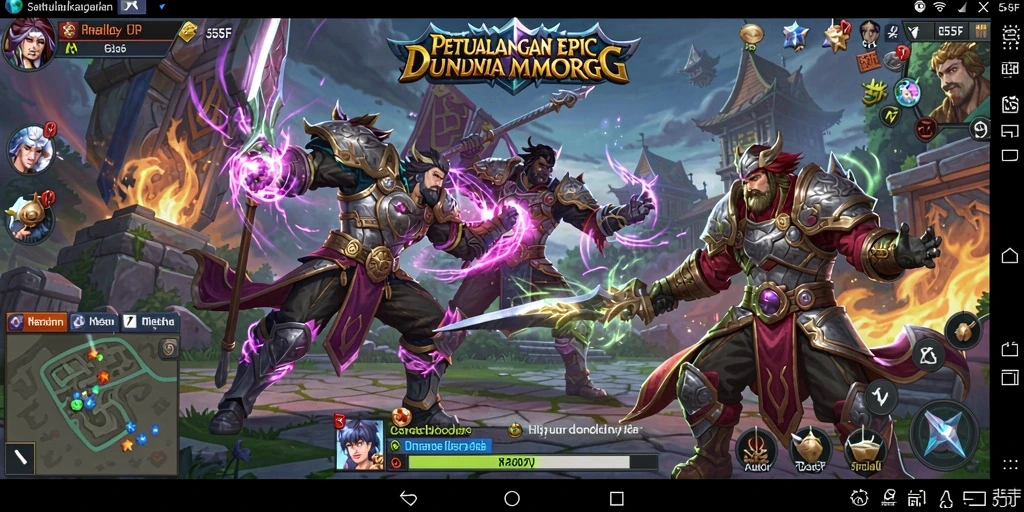 Tampilan seru gameplay MMORPG 555F dengan petualangan epik.