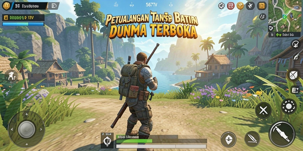 Tangkapan layar gameplay 567TV memperlihatkan petualangan epik dalam dunia terbuka.