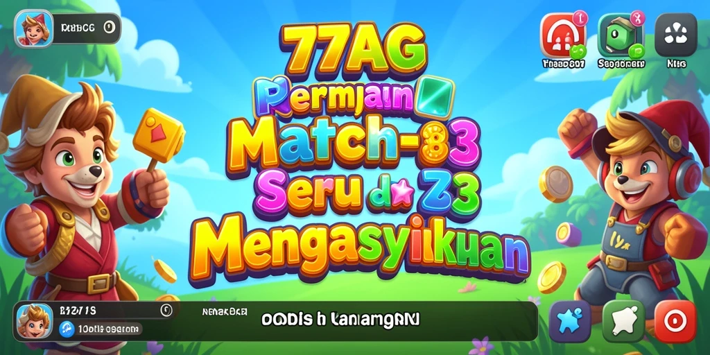 Tampilan gameplay 77AG yang seru dan menantang dalam permainan Match-3.