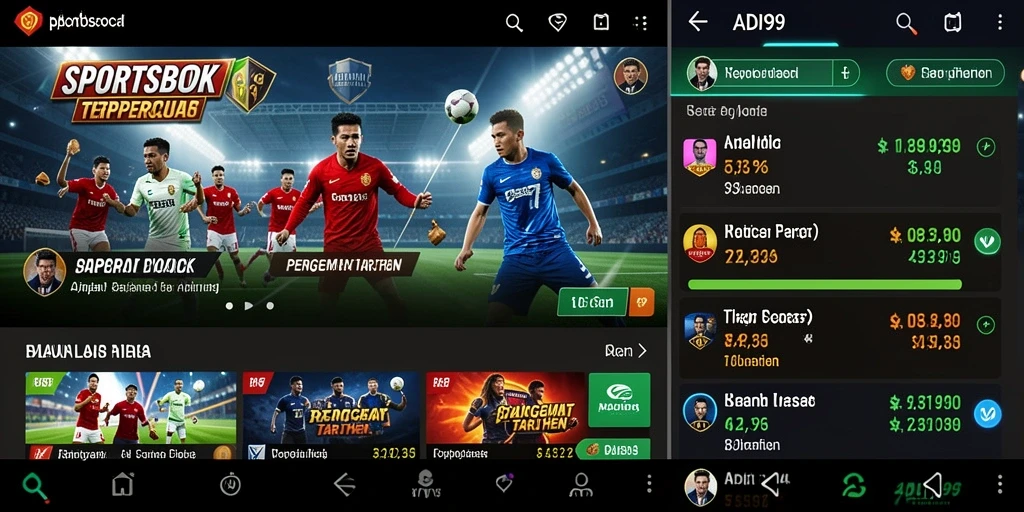 Tangkapan layar permainan sportsbook ADI99 dengan berbagai opsi taruhan.