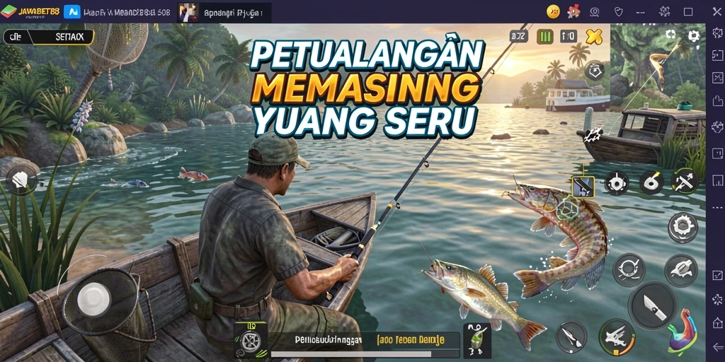 Gameplay JAWABET88 menampilkan pengalaman memancing yang seru dan membawa Anda ke lokasi menarik.