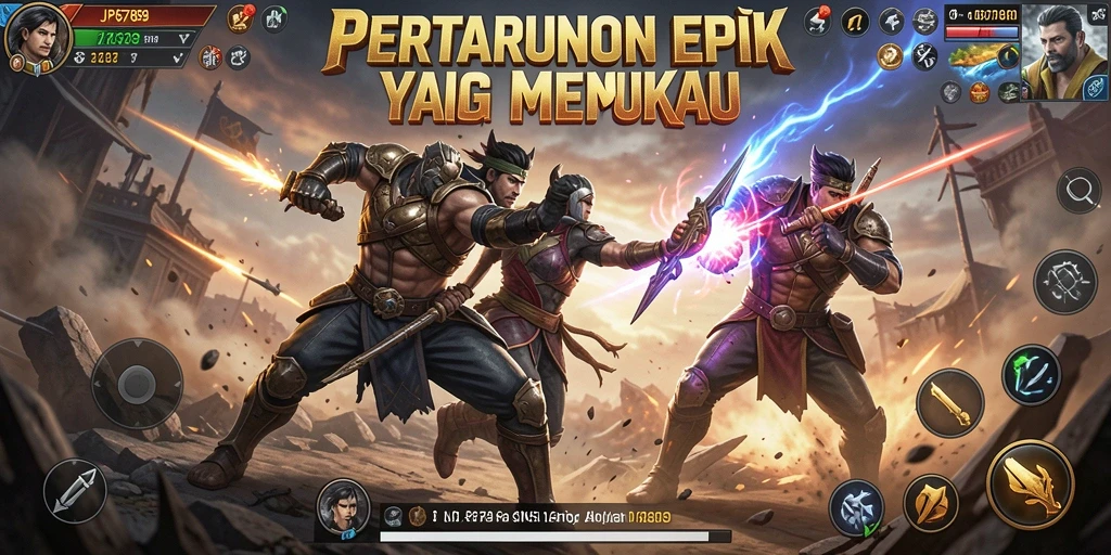 Screenshot utama menunjukkan aksi pertarungan seru dalam JP6789.