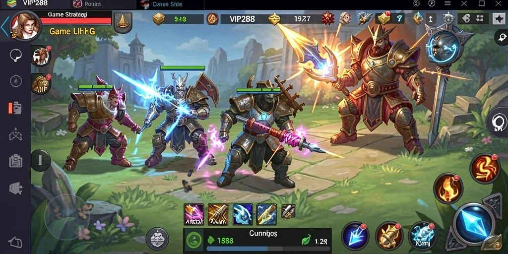 Tampilan gameplay strategis dan mendebarkan di VIP288.