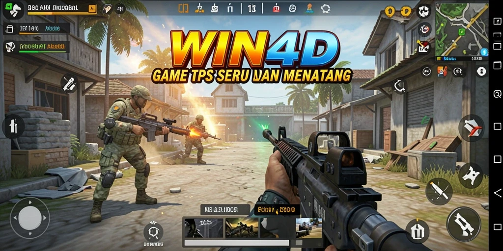 Screenshot gameplay WIN4D yang menampilkan aksi TPS yang mendebarkan.